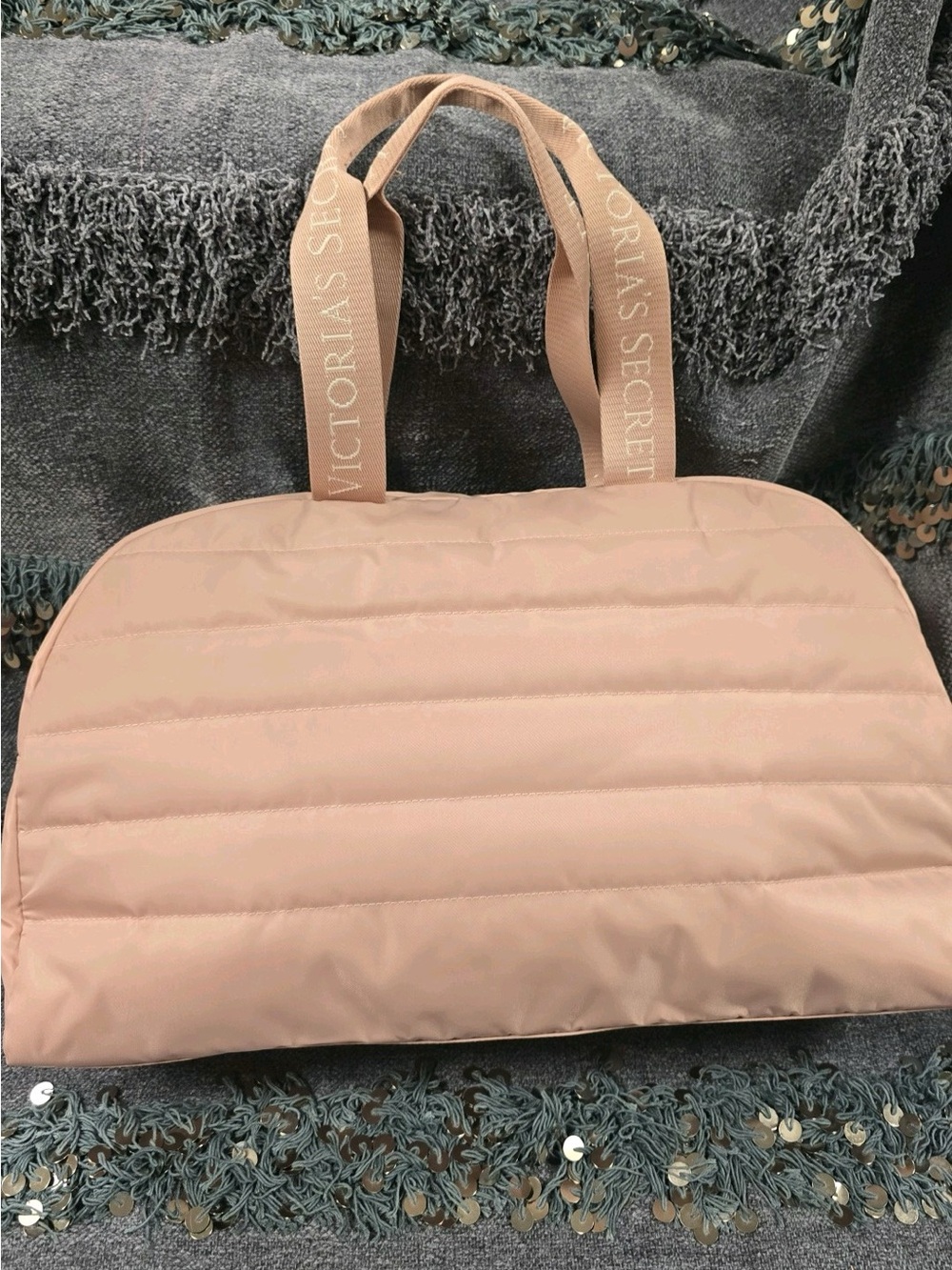 Victoria's Secret Blush Quilted Tote in Nude Pink